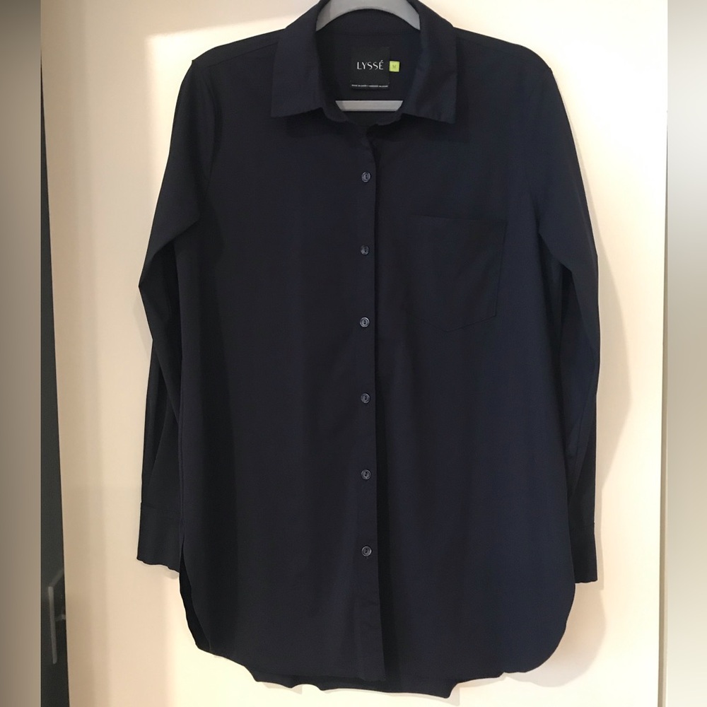 Lysse Women's Tunic Top Shirt Dress Medium Nylon Button Up Minimalist Schiffer - Picture 6 of 14